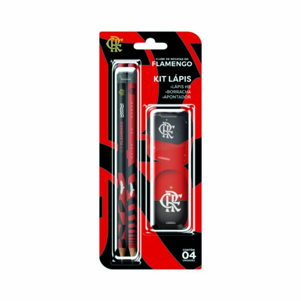Kit 2 Lápis Grafite HB/Borracha/Apontador 4 pçs Oficial Flamengo -  FL1206