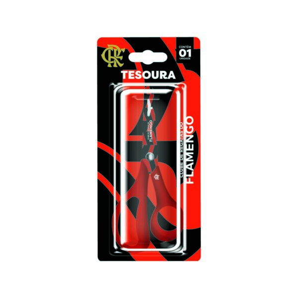 Tesoura Escolar 13,5 cm Blister c/1 und Oficial Flamengo - FL1801