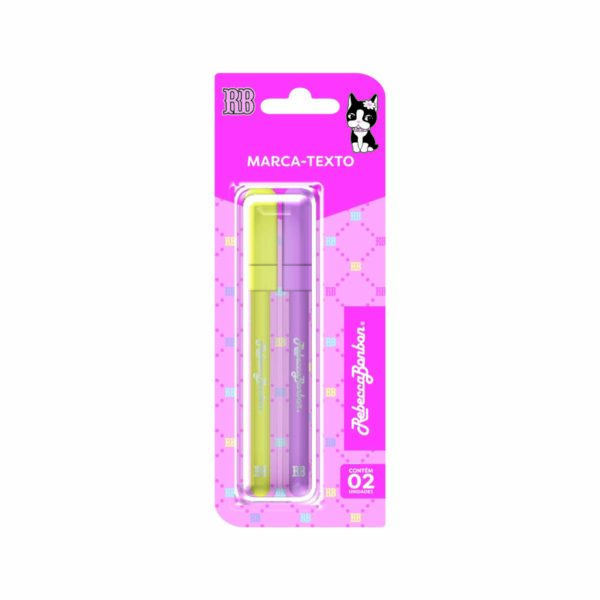 Marca Texto Amarelo/Rosa B c/2un um Oficial Rebecca Bonbon - RB1401